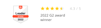 4.3/5 2022 G2 award winner