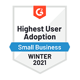 Highest User Adoption Small Business Winter 2021 award