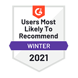 Users Most Likely To Recommend Winter 2021 award