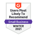 Users Most Likely To Recommend Small Business Winter 2021 award